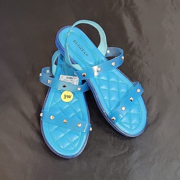 BRAND NEW ELDITAS JELLY STUDDED DOUBLE AND ANKLE STRAP WOMEN"S OPEN TOE SANDAL - Picture 12 of 12